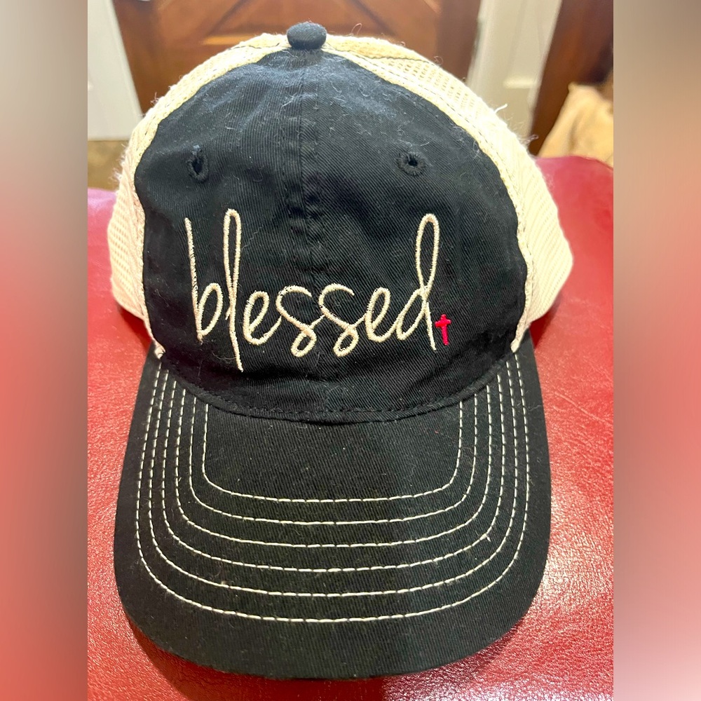 Blessed embroidery ball cap *glitter silver stitch*